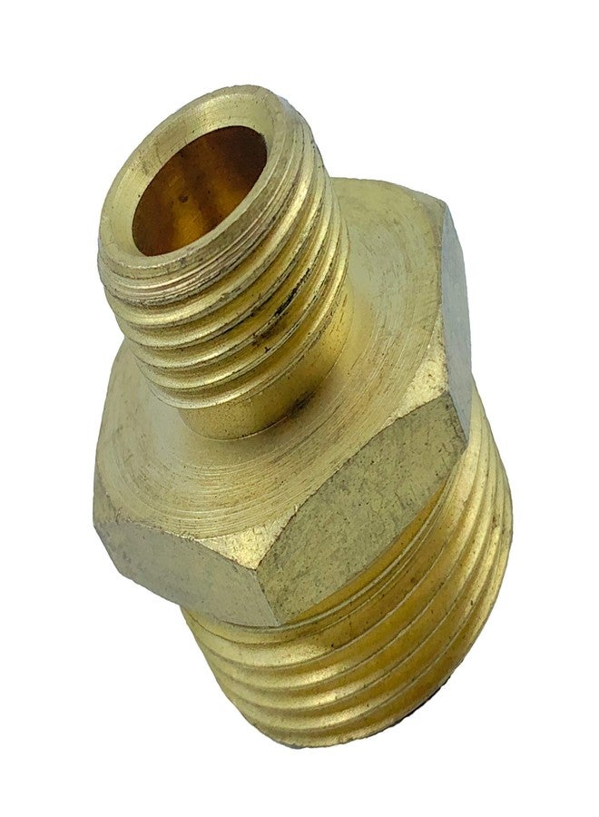 دي بي تي وصلة أنبوب ملولبة سداسية مخفضة من النحاس الأصفر مقاس 1/2 بوصة × 1 بوصة | عبوة من قطعة واحدة | - Image 1